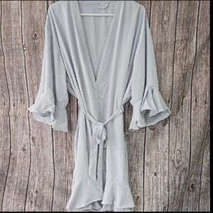 Light Gray Ruffle Sleeve Dress